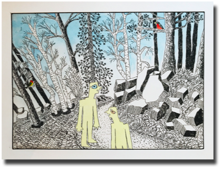 A Walk in the Woods
etching
7.5" x 10.5" unframed
$250